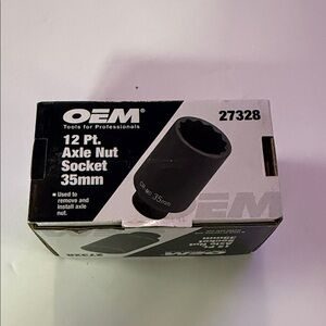 12 Point 35mm Axle Nut Impact Socket
1/2" Drive 27328 OEM Tools CR-MO New